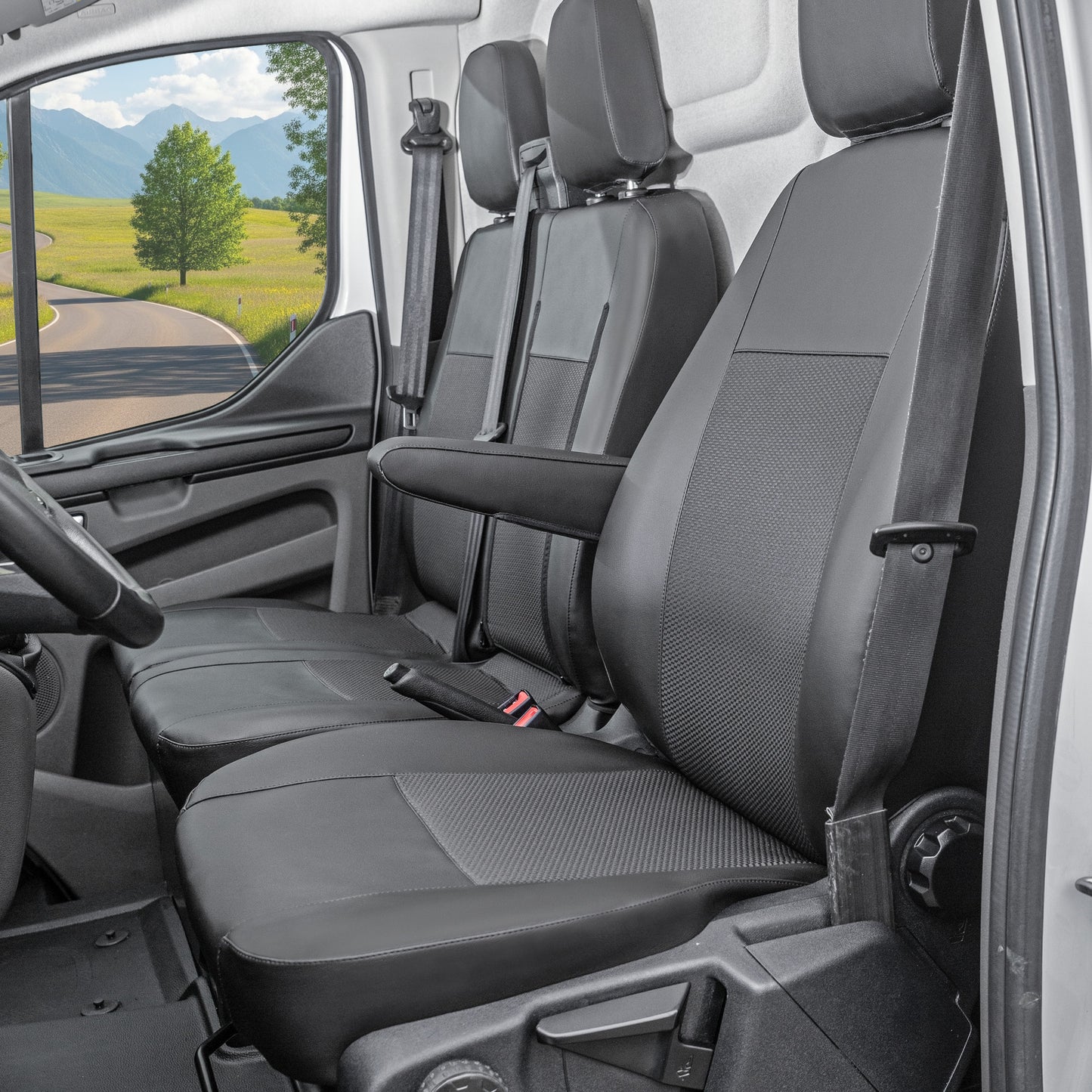 Ford Transit Custom V362 Schonsitzbezug Set für Fahrer und Doppelbeifahrer (ab 01/2018)