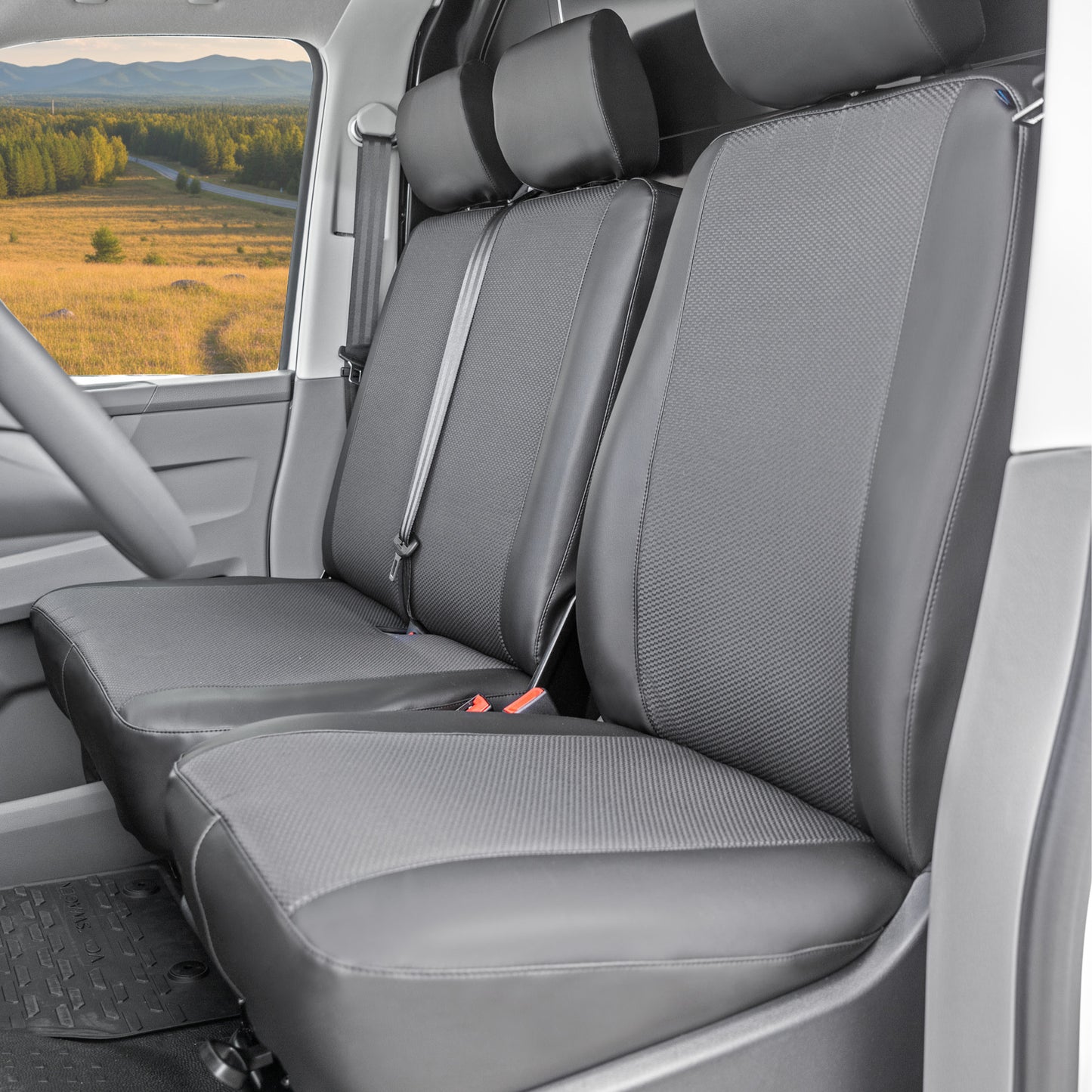 Volkswagen Transporter T6 Schonsitzbezug Set für Fahrer und Doppelbeifahrer (ab 2016)
