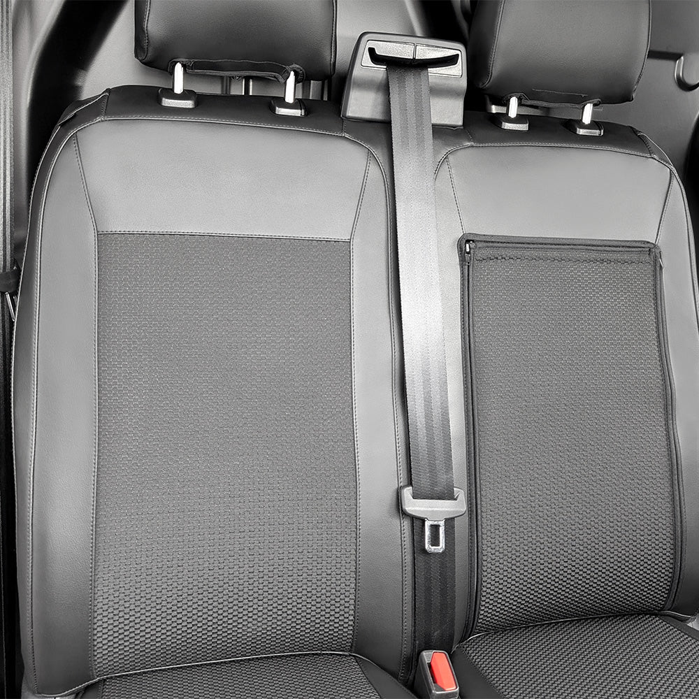 Volkswagen Transporter T7 Schonsitzbezug Set für Fahrer und Doppelbeifahrer mit Ablagefach / Klapptisch (ab 2025)