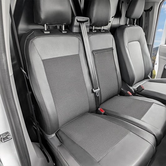 Volkswagen Transporter T7 Schonsitzbezug Set für Fahrer und Doppelbeifahrer mit Ablagefach / Klapptisch (ab 2025)