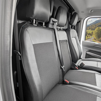 Volkswagen Transporter T7 Schonsitzbezug Set für Fahrer und Doppelbeifahrer mit Ablagefach / Klapptisch (ab 2025)
